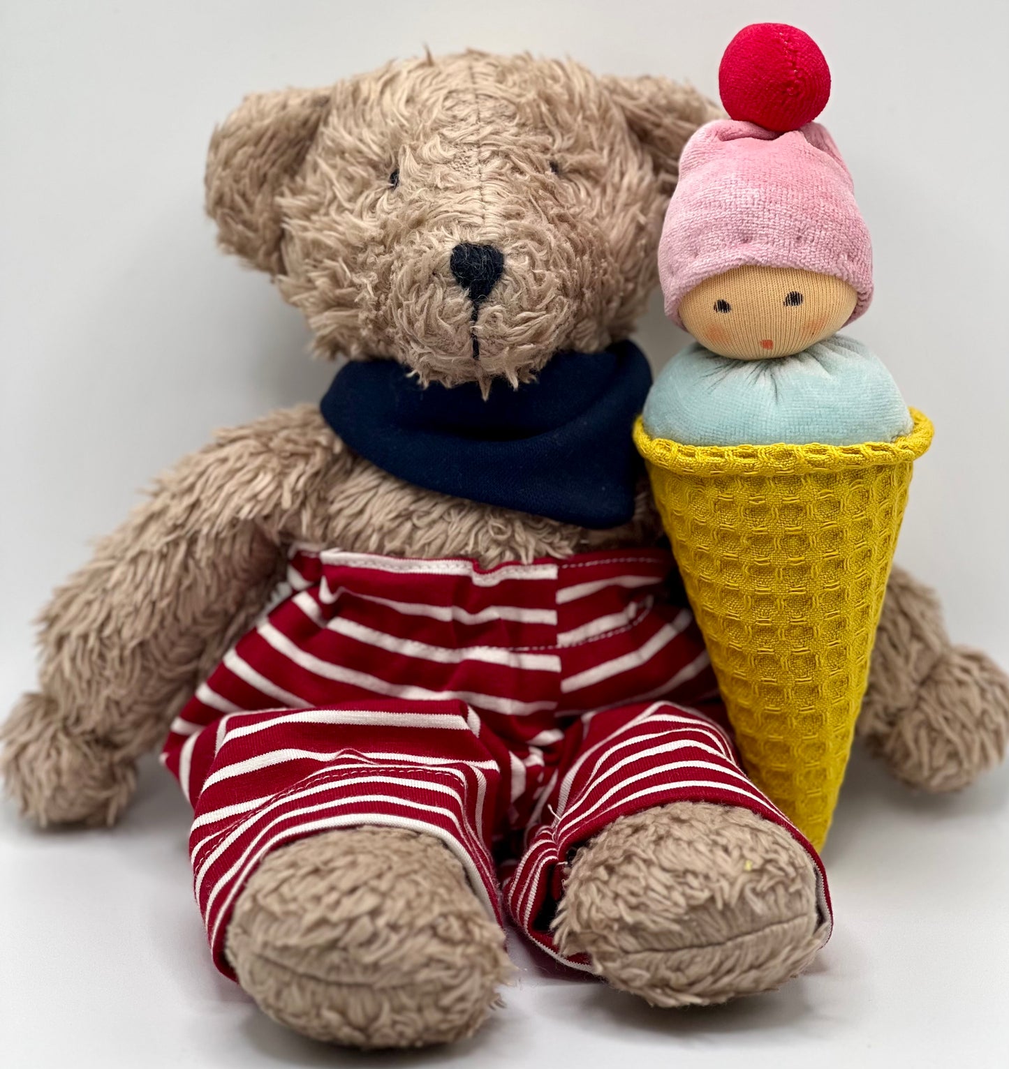 Nanchen Natur Organic Baby Rattle Doll - Ice Cream Cone