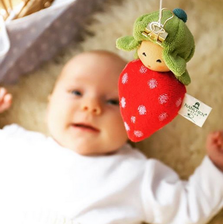 Nanchen Natur Organic Strawberry Rattle Doll