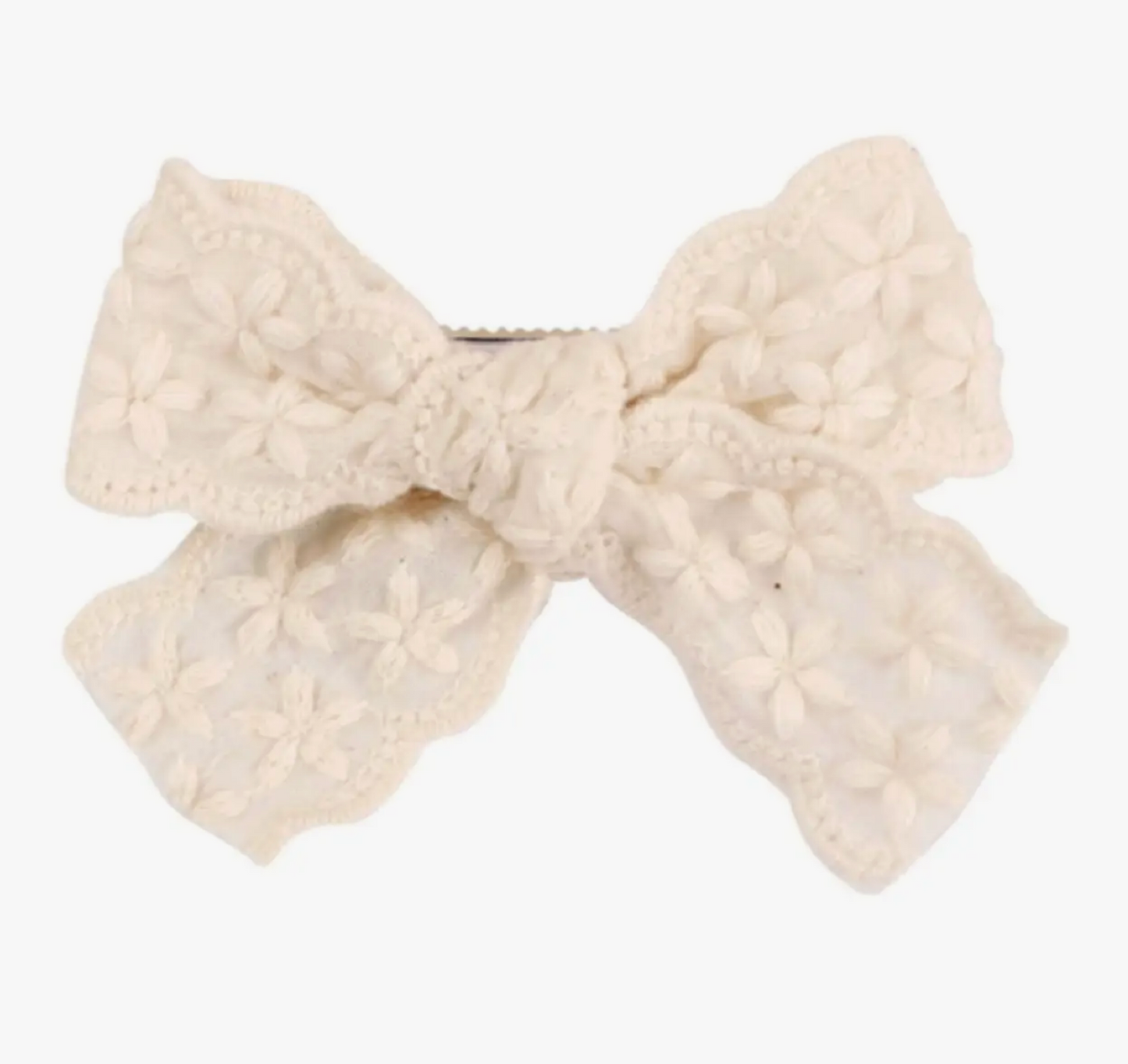 Classic White Bow Clip - Addie