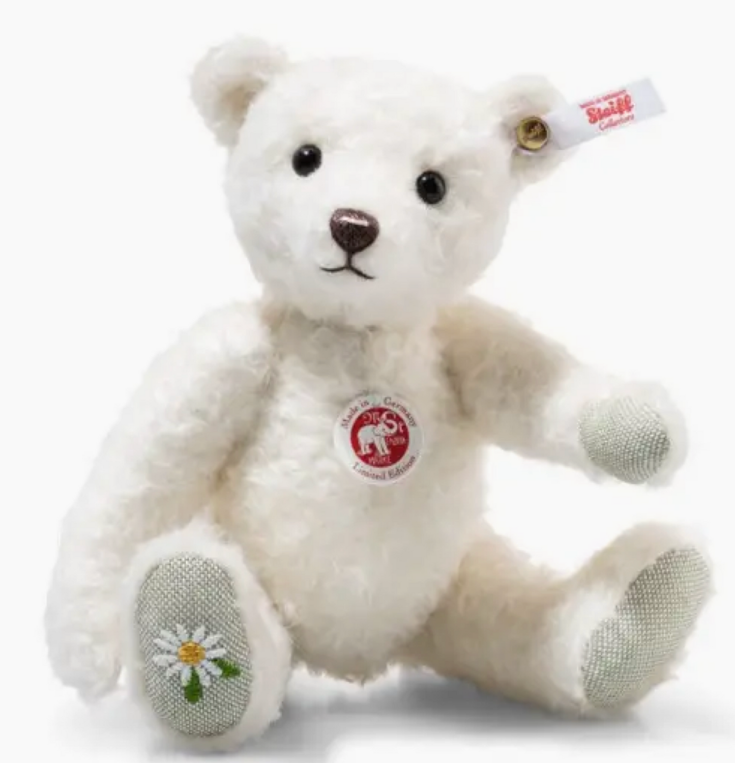 Steiff Elena Teddy Bear, White, with Rms-Certified Mohair