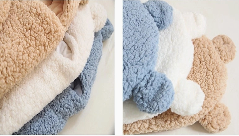 Soft Cotton Shearling Infant Swaddle - Teddy Bear Wrap