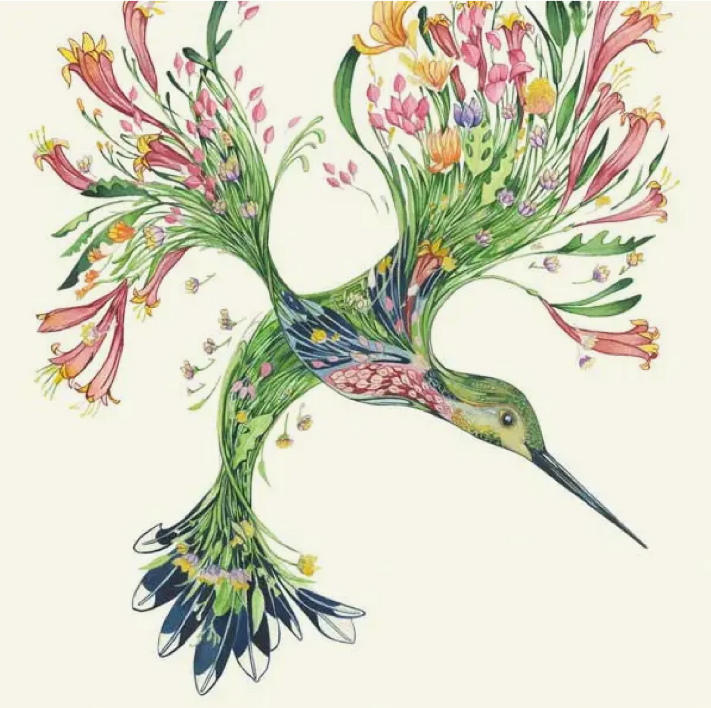 Ruby-Throated Hummingbird Greeting Card
