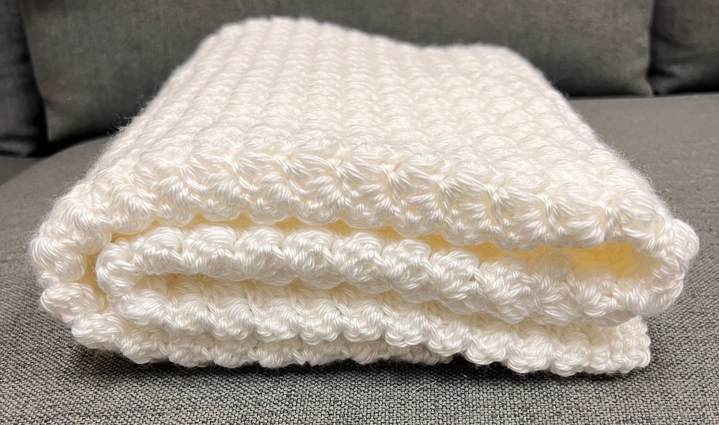 Handmade Crochet Baby Blanket - Snow White