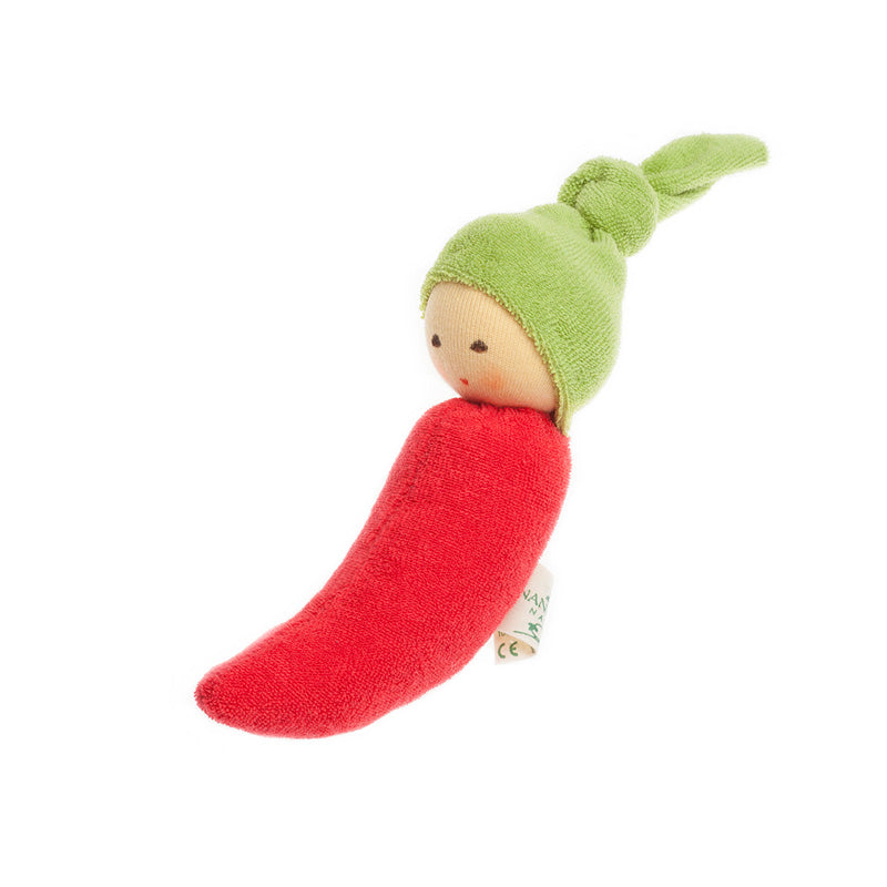 Nanchen Organic Cotton Chili Pepper Rattle Doll