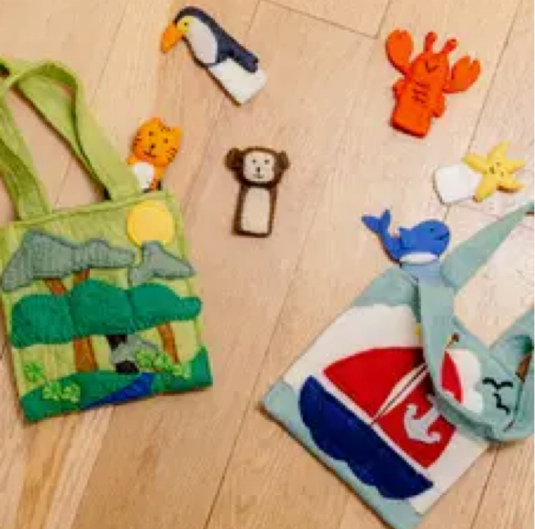 Felt Puppet Tote - Nautical Friends