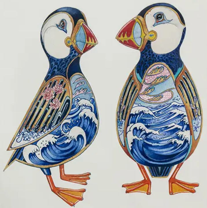Two Puffins Greeting Card