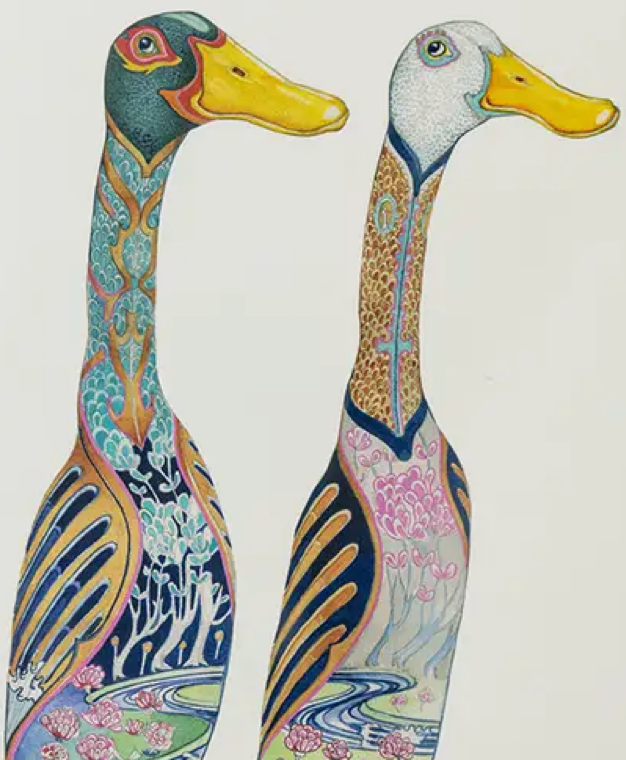 Runner Ducks Greeting Card