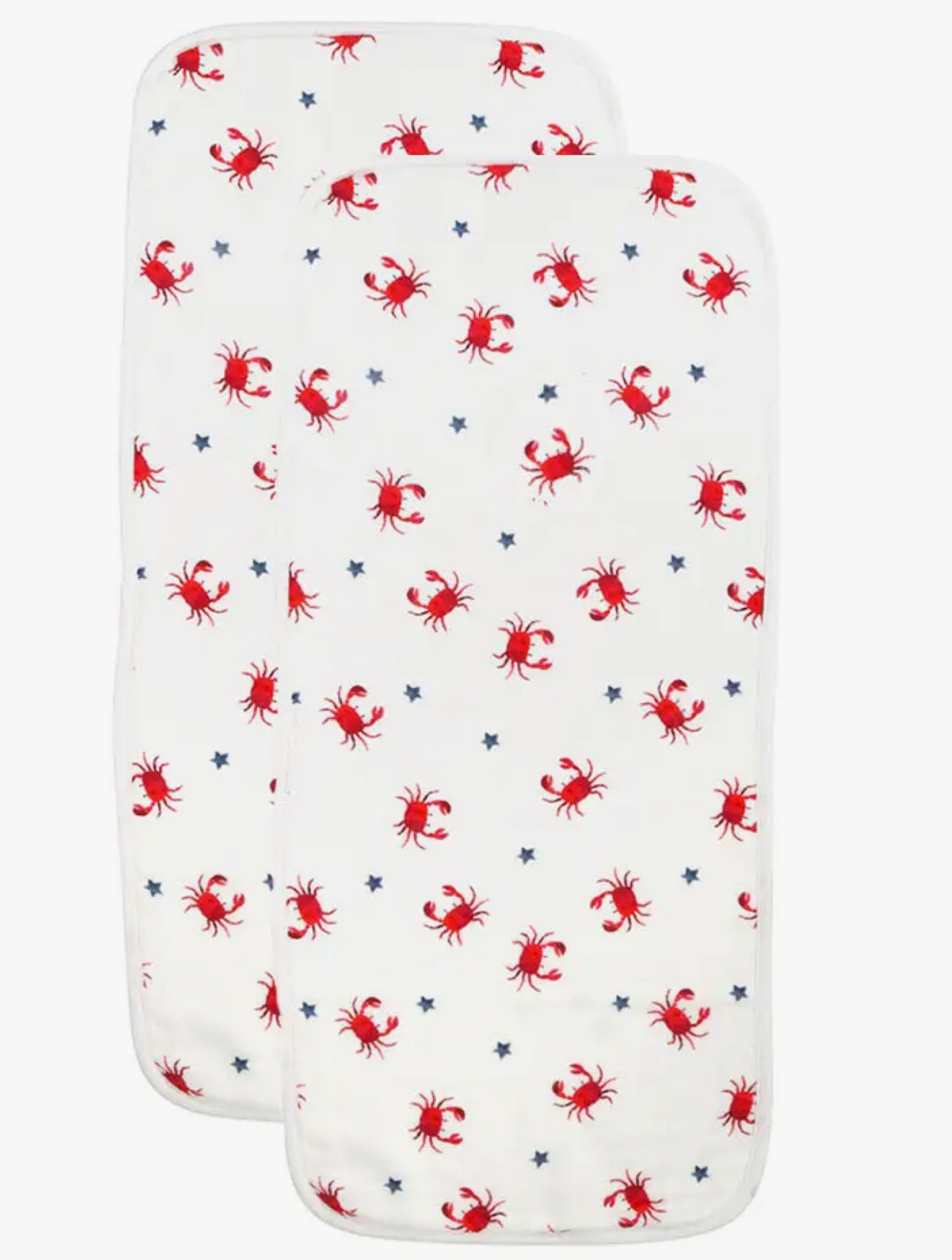 Organic 2-Pack Muslin Burp Cloth, Red Crabs