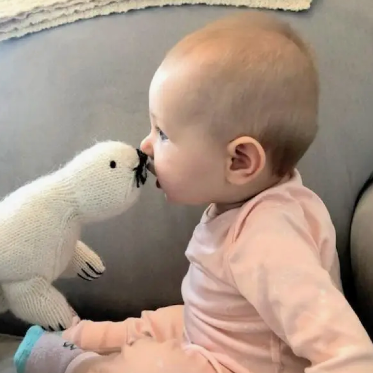 Knit Alpaca Stuffed Seal