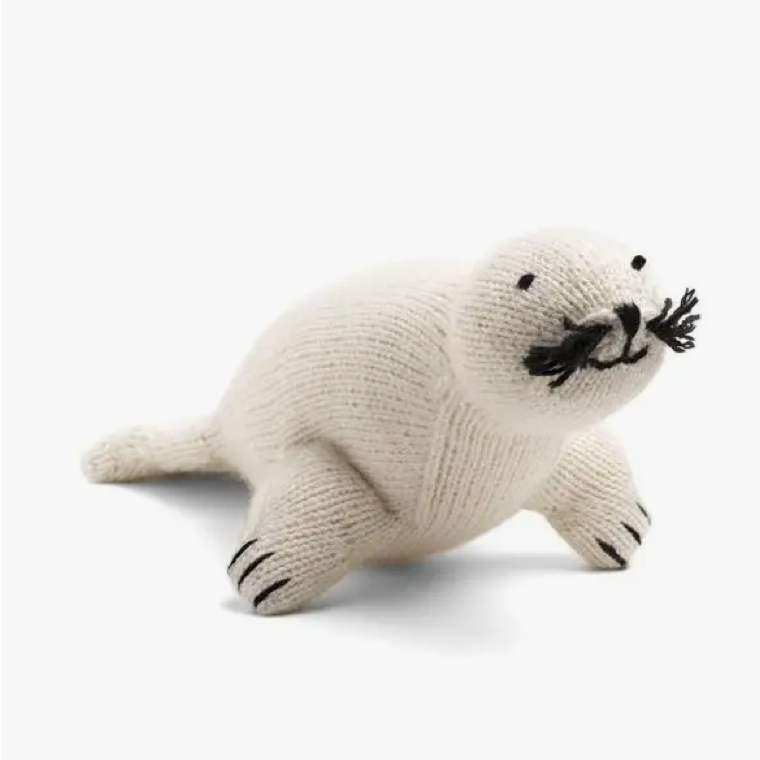 Knit Alpaca Stuffed Seal