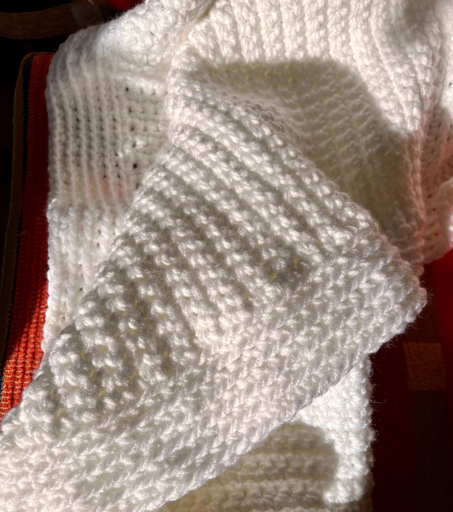 Handmade Crochet Baby Blanket - Chunky Cream