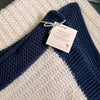 Handmade Crochet Baby Blanket, Snow White with Navy Border