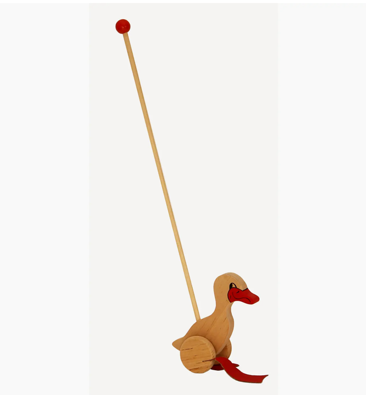 Vintage Wooden Duck Push Toy