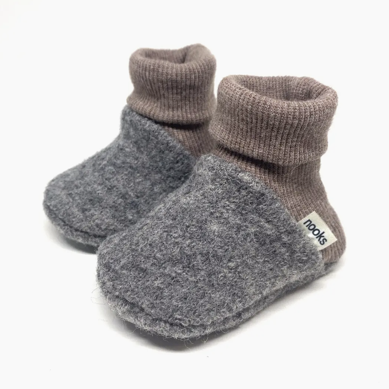 Cozy Lambswool Pre-Walking Mocs with Socks