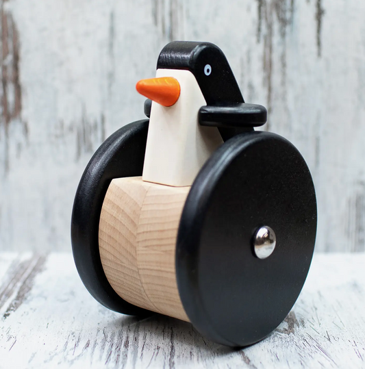 Handcrafted Wooden Wobbling Penguin