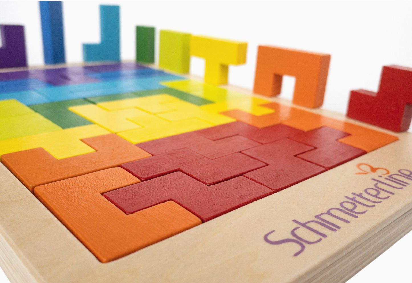 Wooden Tetris Puzzle, Montessori Brain Teaser Toy, Stem Game