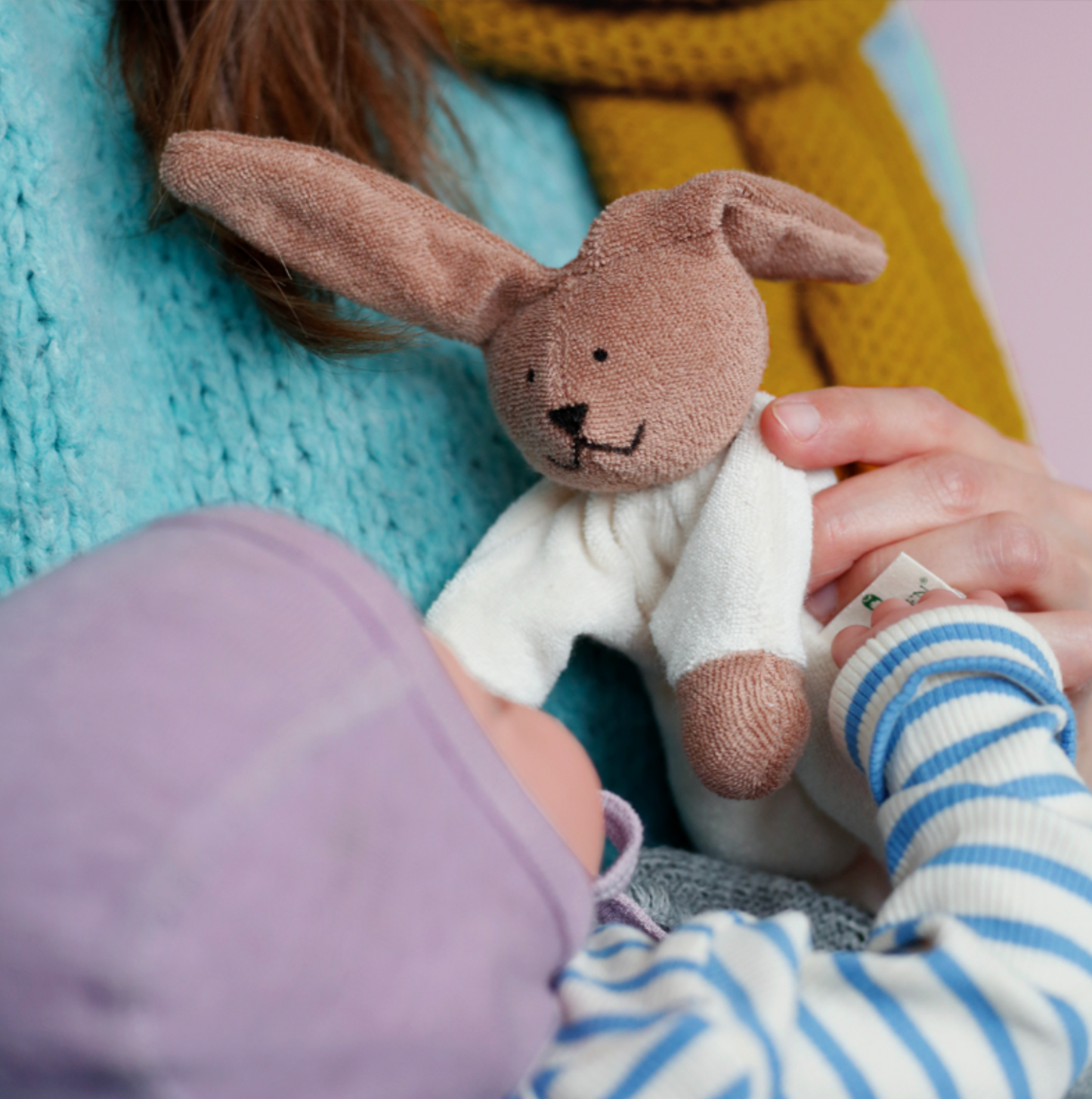 Nanchen Natur - Terry Cloth Bunny Rattle - Hoppel