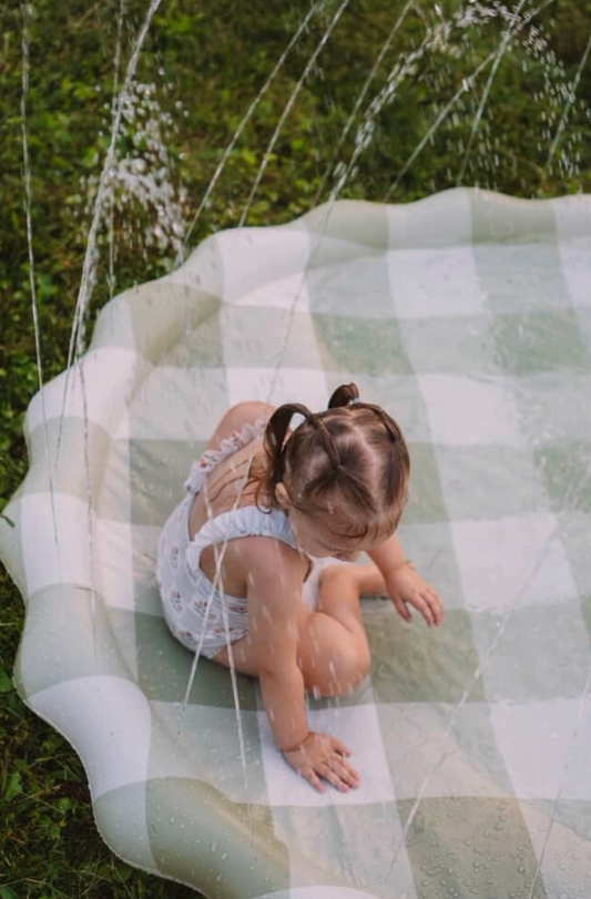 Green Gingham Splash Pad