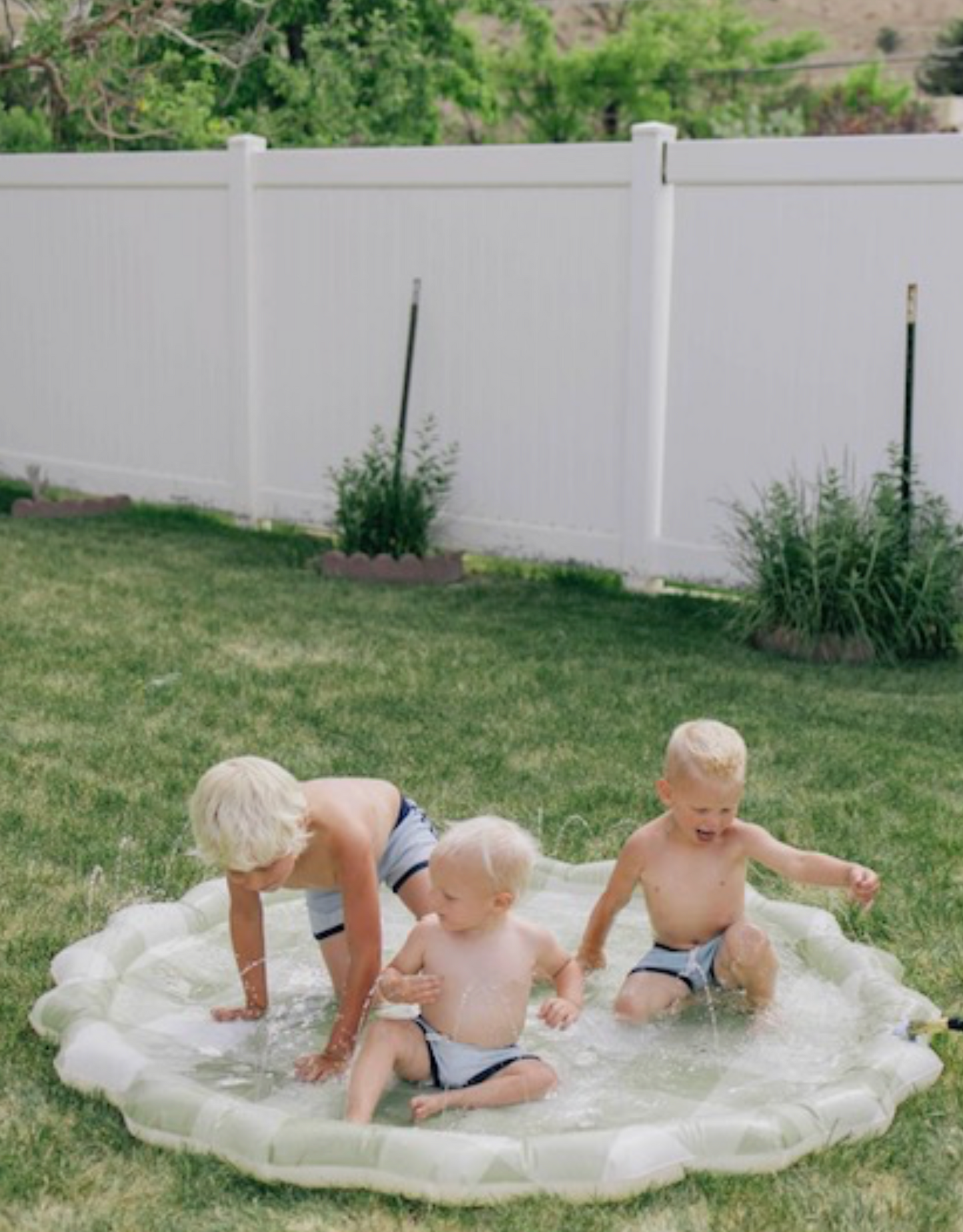 Green Gingham Splash Pad