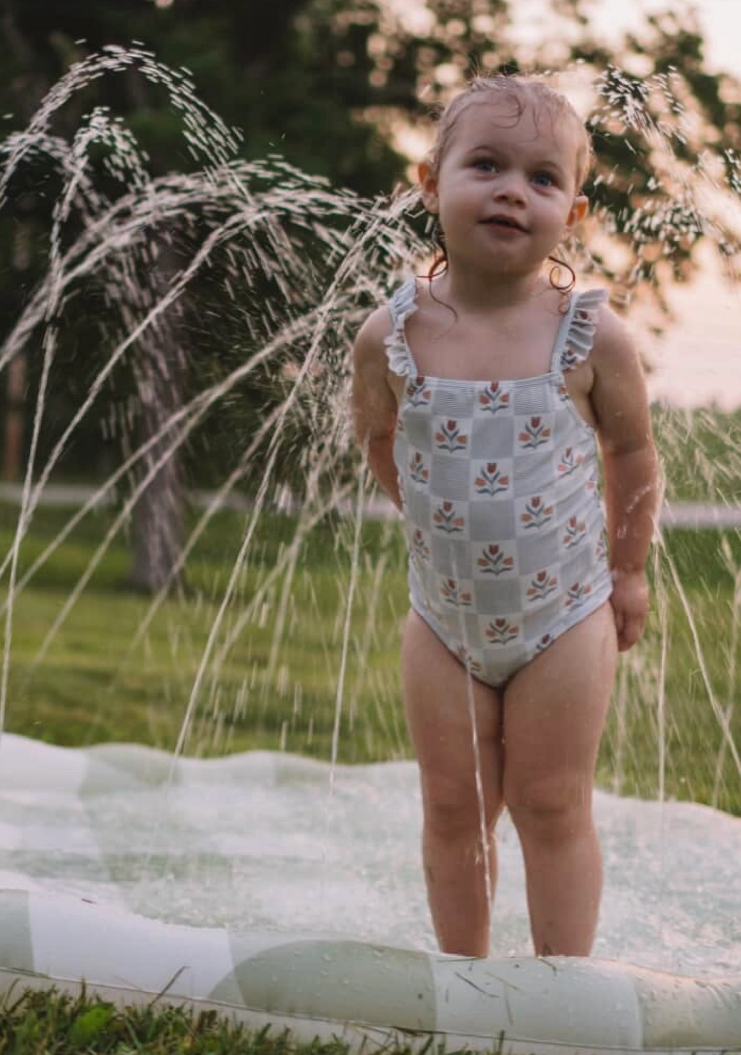 Green Gingham Splash Pad