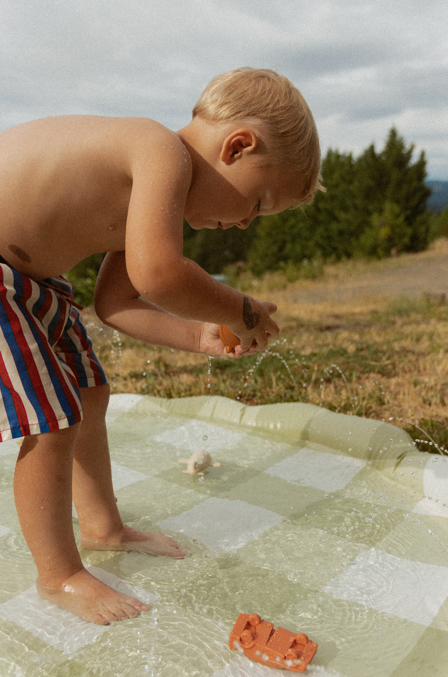 Green Gingham Splash Pad