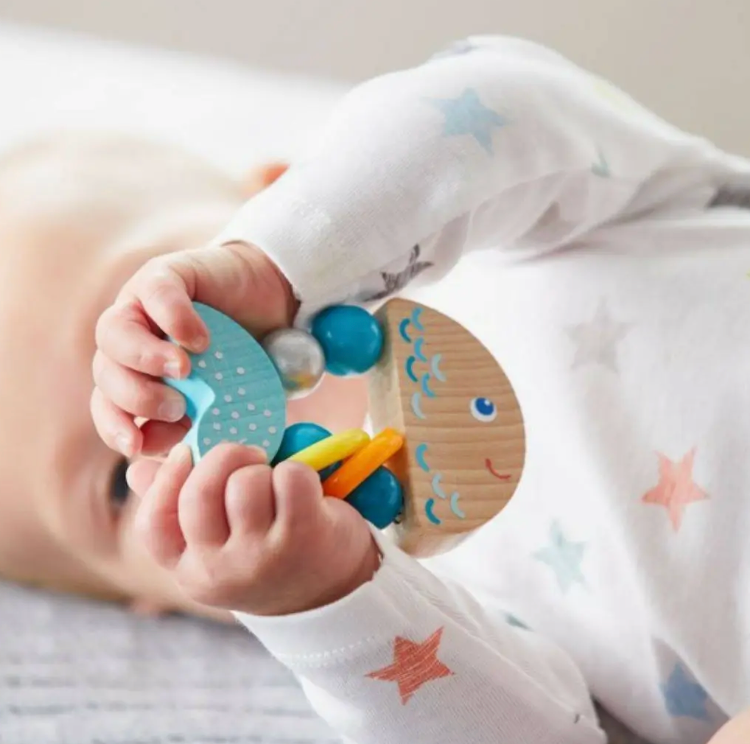 Rattlefish Wooden Baby Rattle