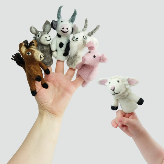 Wool Felt Finger Puppets - Barnyard Buddies Collection
