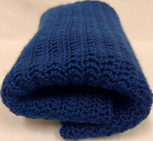Handmade Crochet Baby Blanket - Navy Blue