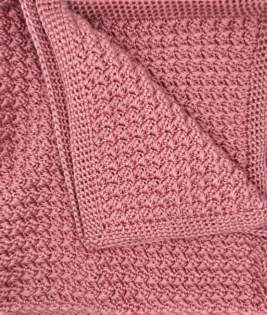 Handmade Crochet Baby Blanket - Raspberry